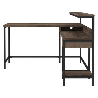 Arlenbry Home Office L-Desk with Storage Ash-H275-24