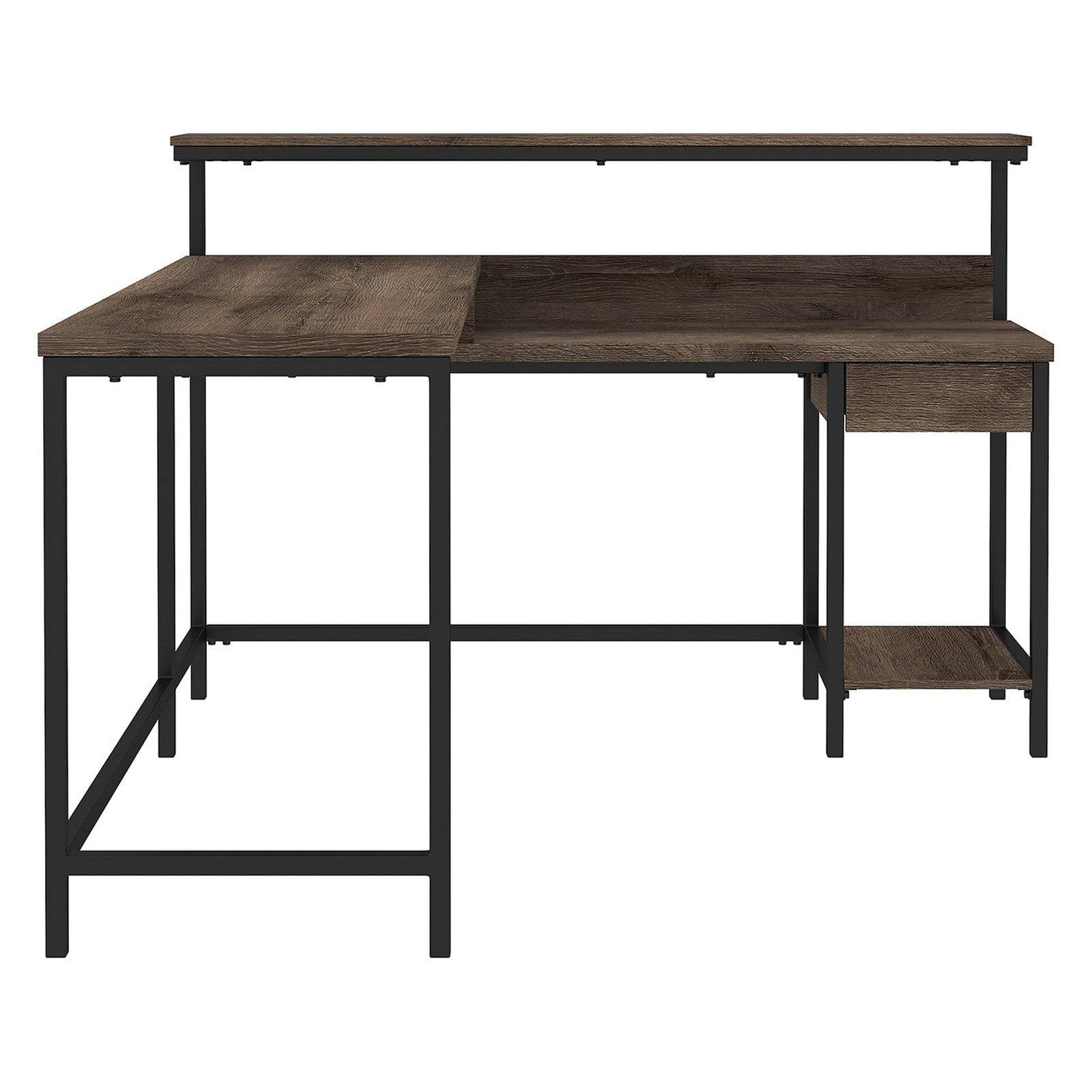 Arlenbry Home Office L-Desk with Storage Ash-H275-24