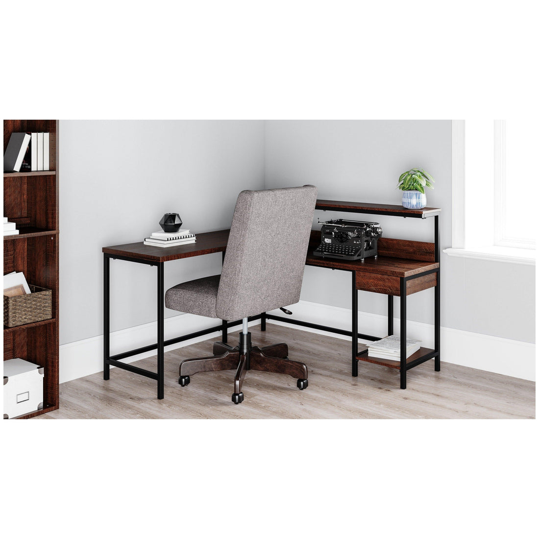 Camiburg Home Office L-Desk with Storage Ash-H283-24