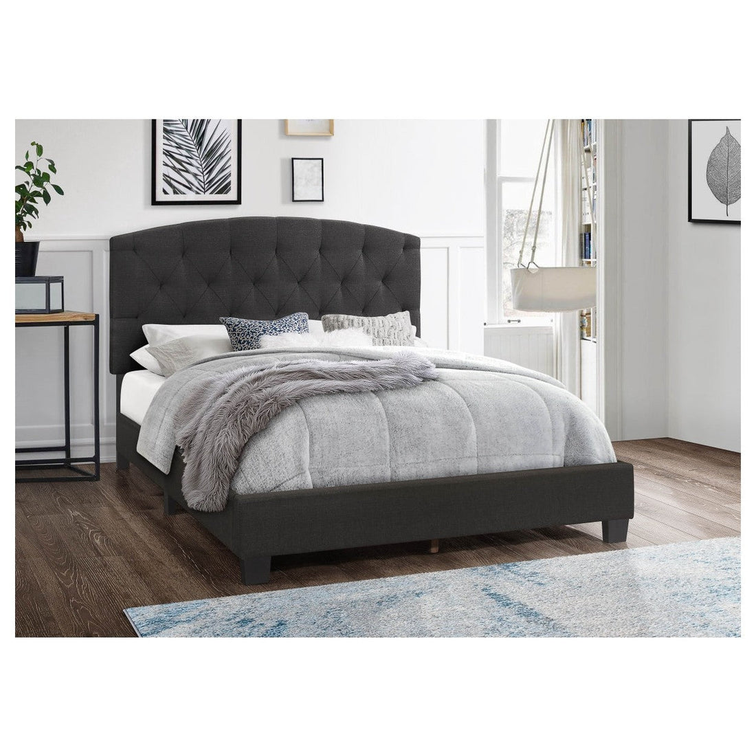 QUEEN PLATFORM BED IN A BOX, DARK GRAY HM1863DG-1