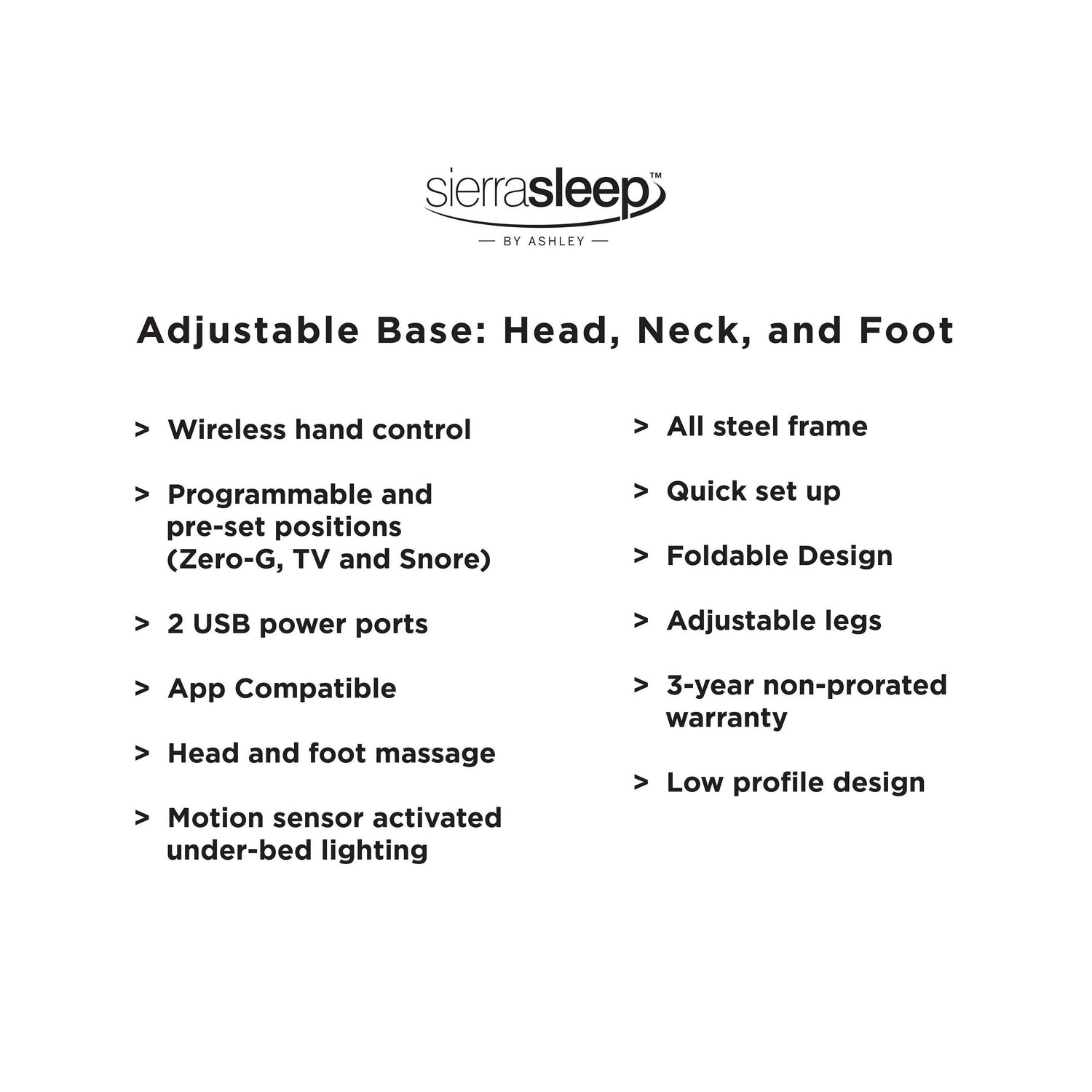 Head-Foot Model Best Twin Extra Long Adjustable Base (2 Required) Ash-M9X972