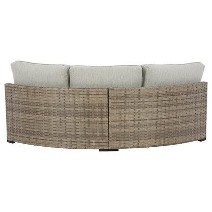 Calworth Outdoor Curved Loveseat with Cushion Ash-P458-861