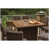 Paradise Trail Outdoor Counter Height Dining Table with 6 Barstools Ash-P750P6