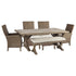 Beachcroft Outdoor Dining Table with 4 Chairs and Bench Ash-P791P4