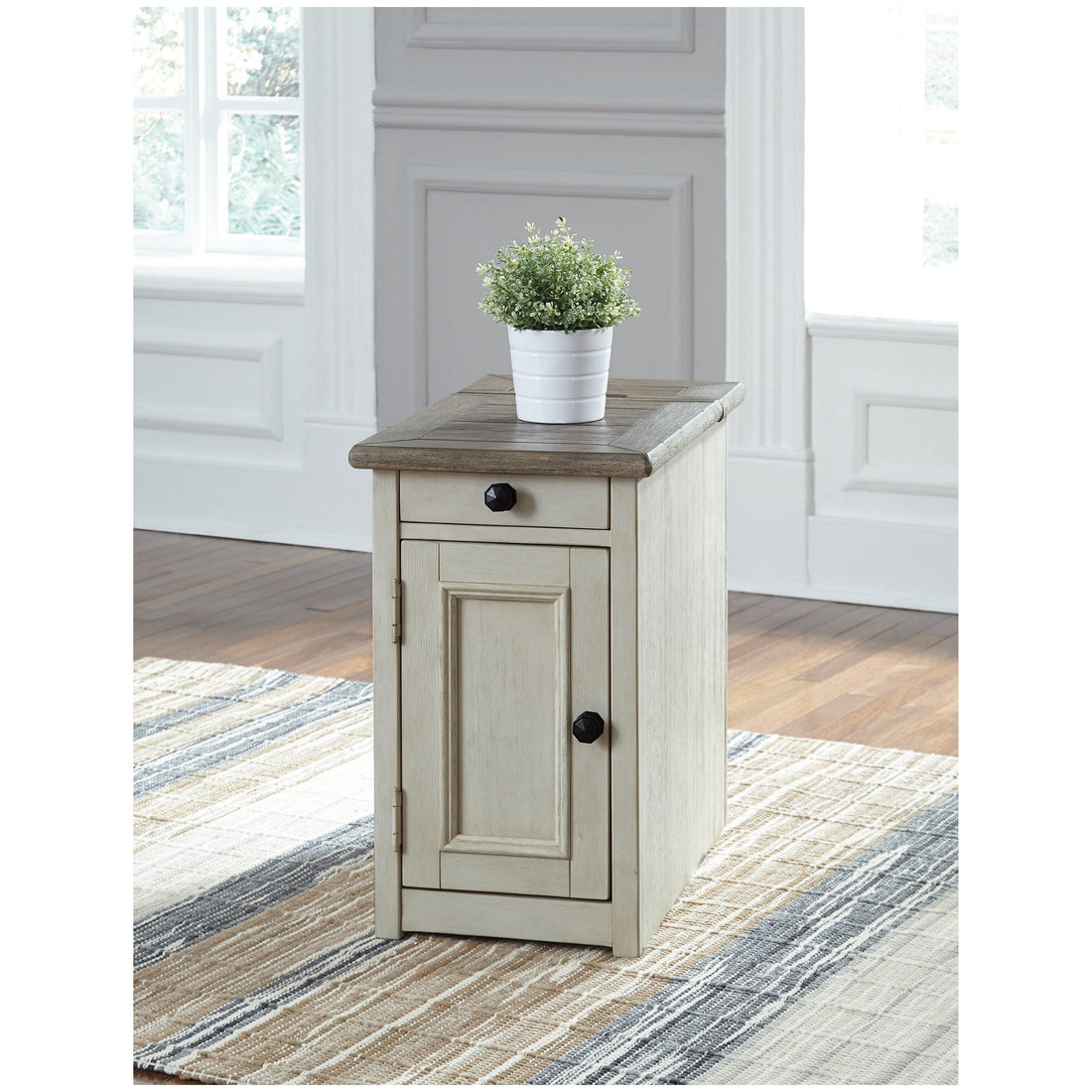 Bolanburg Chairside End Table with USB Ports &amp; Outlets Ash-T637-7