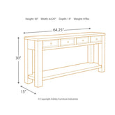 Gavelston Sofa/Console Table Ash-T732-4