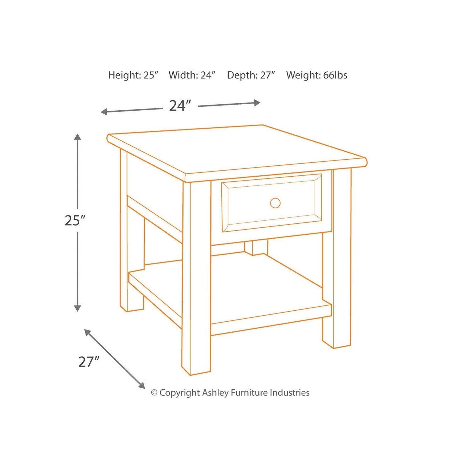 Tyler Creek End Table Ash-T736-3