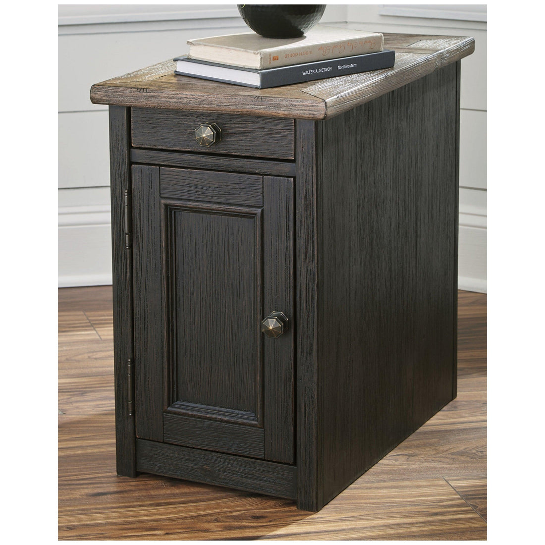 Tyler Creek Chairside End Table with USB Ports &amp; Outlets Ash-T736-7