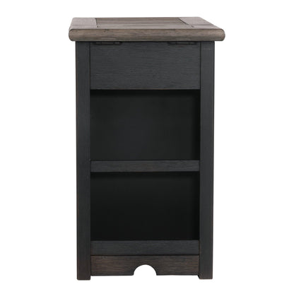 Tyler Creek Chairside End Table with USB Ports &amp; Outlets Ash-T736-7