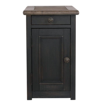 Tyler Creek Chairside End Table with USB Ports &amp; Outlets Ash-T736-7