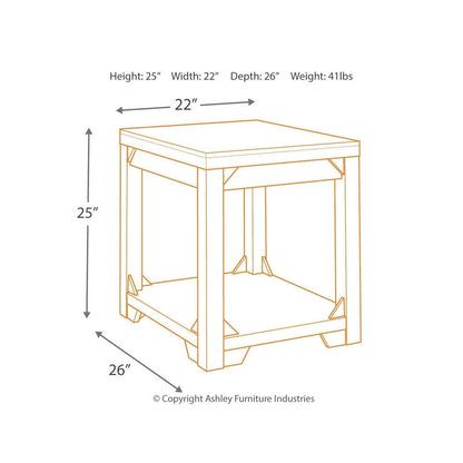 Fregine End Table Ash-T755-3