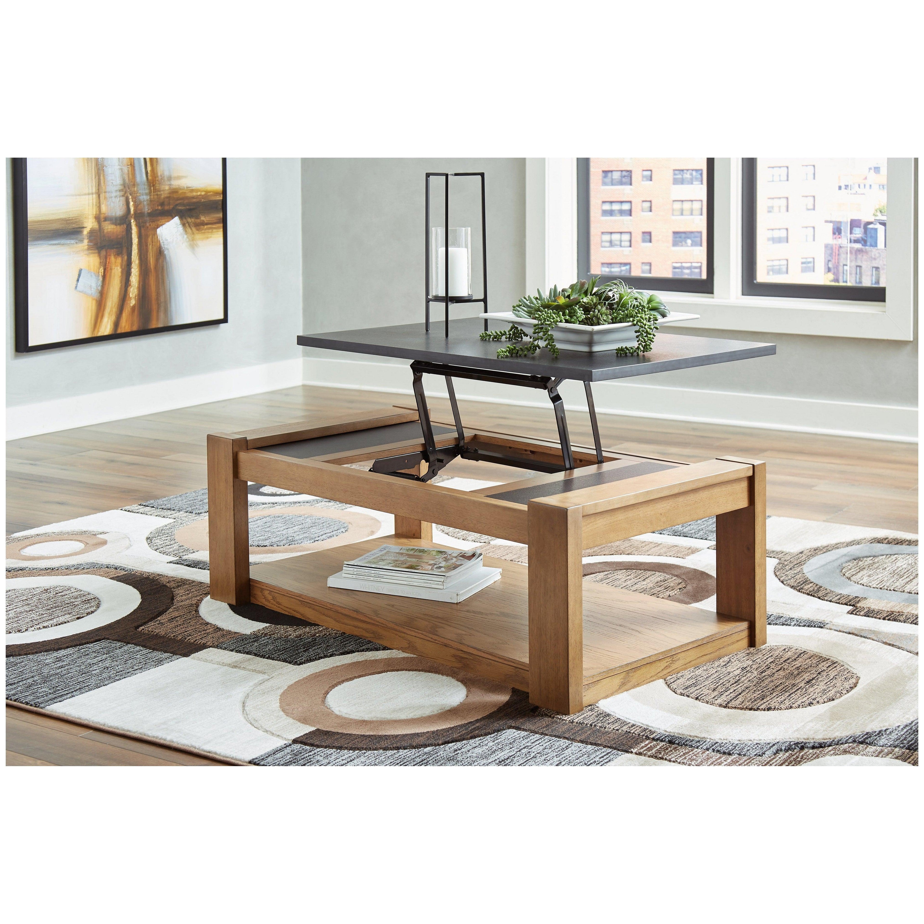 Quentina Lift Top Coffee Table Ash-T775-9