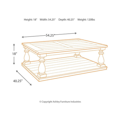 Mallacar Coffee Table and 2 End Tables Ash-T880T1