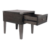 Todoe End Table with USB Ports & Outlets Ash-T901-3