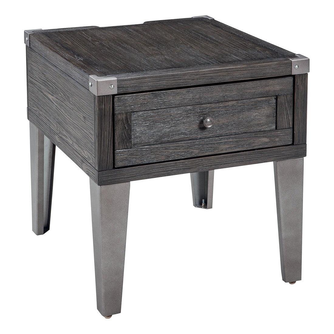 Todoe End Table with USB Ports &amp; Outlets Ash-T901-3