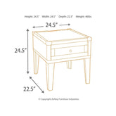 Todoe End Table with USB Ports & Outlets Ash-T901-3