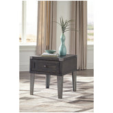 Todoe End Table with USB Ports & Outlets Ash-T901-3