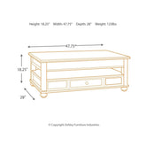 Barilanni Coffee Table with Lift Top Ash-T934-9