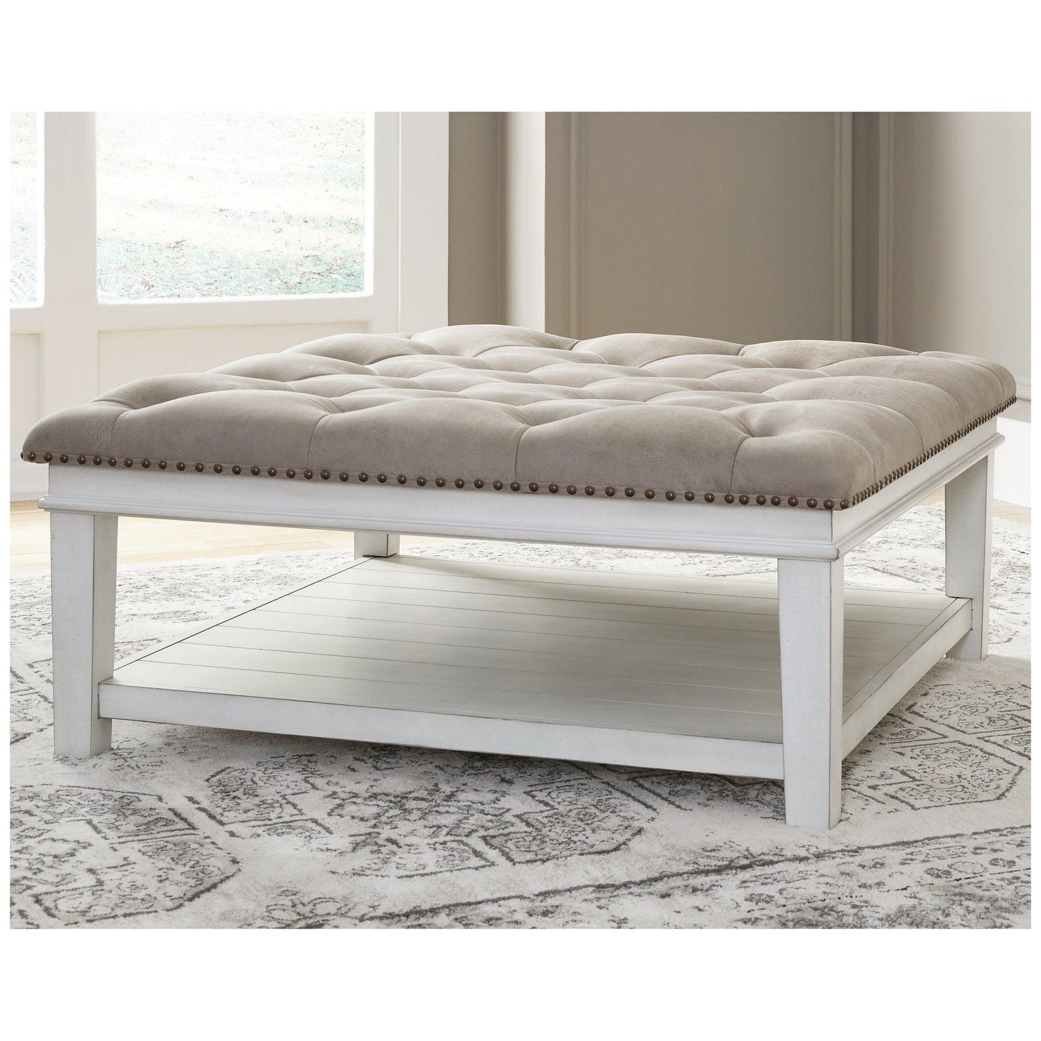 Kanwyn Upholstered Ottoman Coffee Table Ash-T937-21