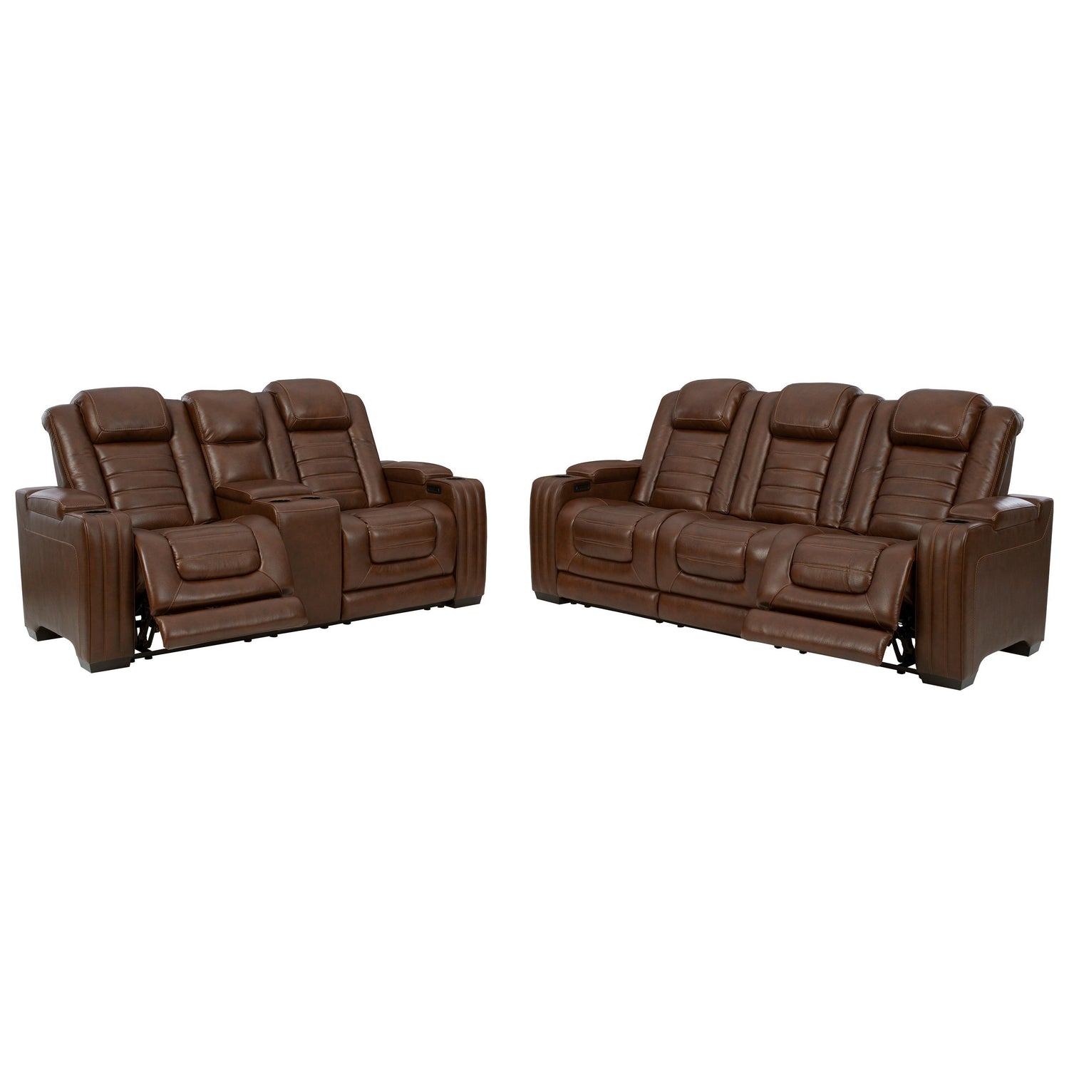 Backtrack Power Reclining Sofa and Loveseat Ash-U28004U1