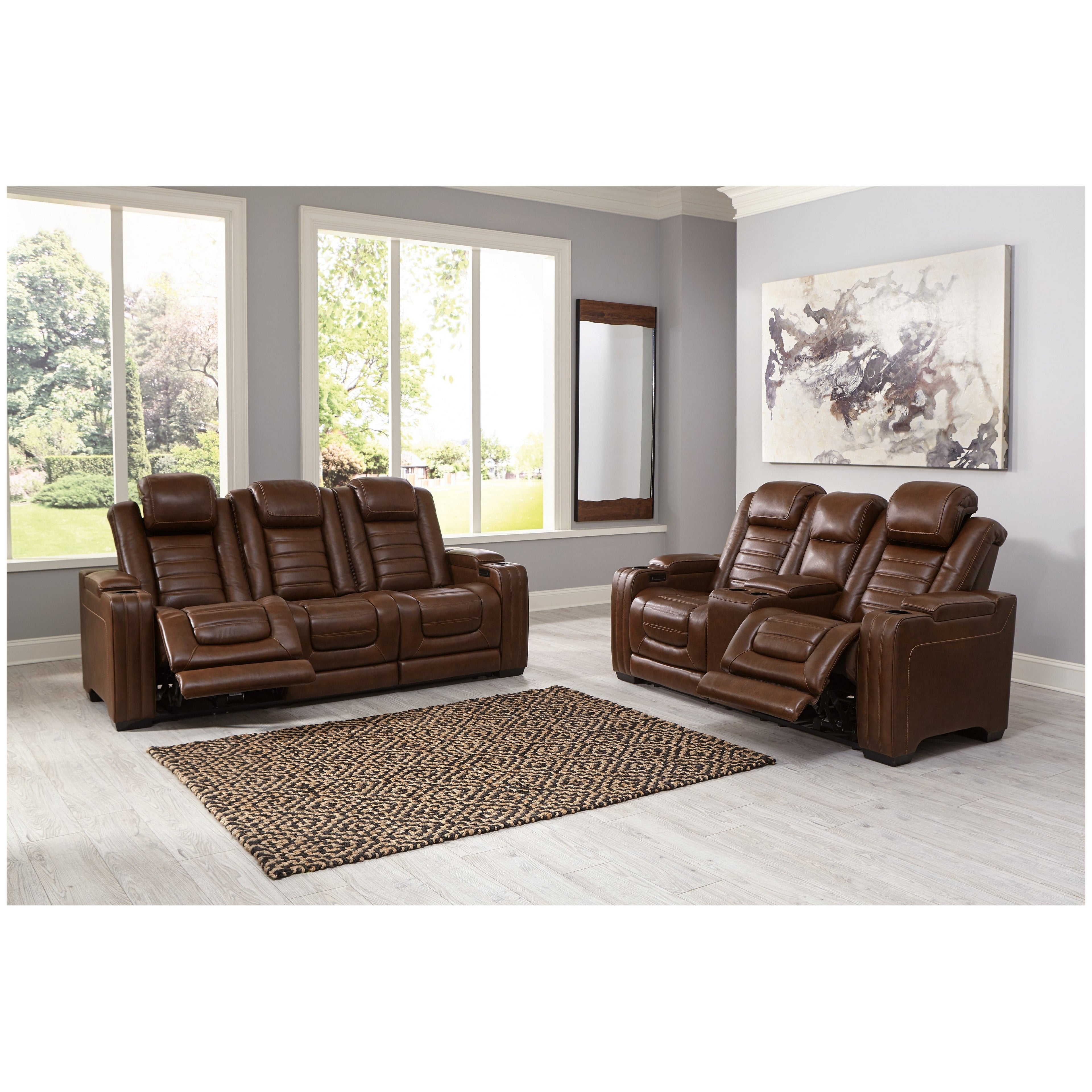 Backtrack Power Reclining Sofa and Loveseat Ash-U28004U1