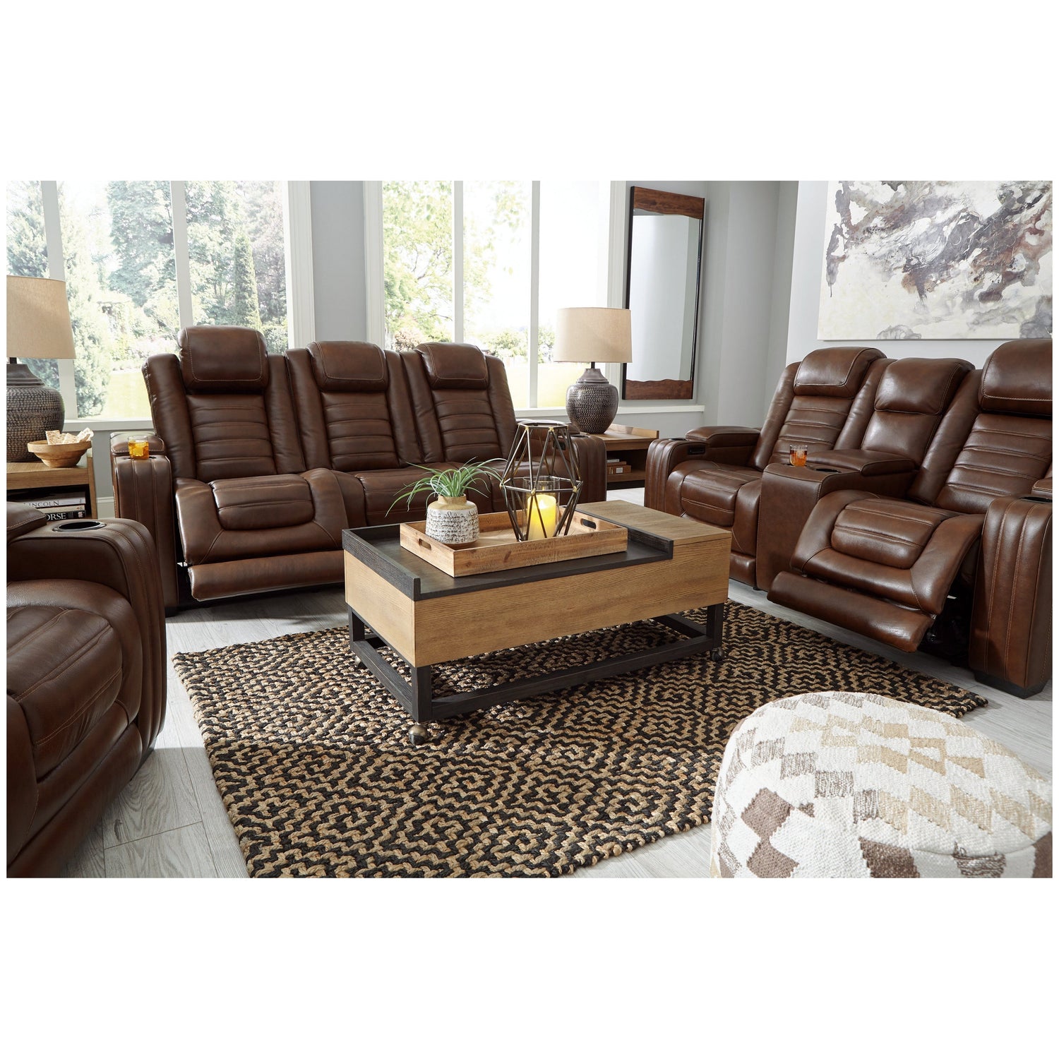 Backtrack Power Reclining Sofa and Loveseat Ash-U28004U1