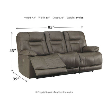 Wurstrow Power Reclining Sofa and Loveseat Ash-U54602U1