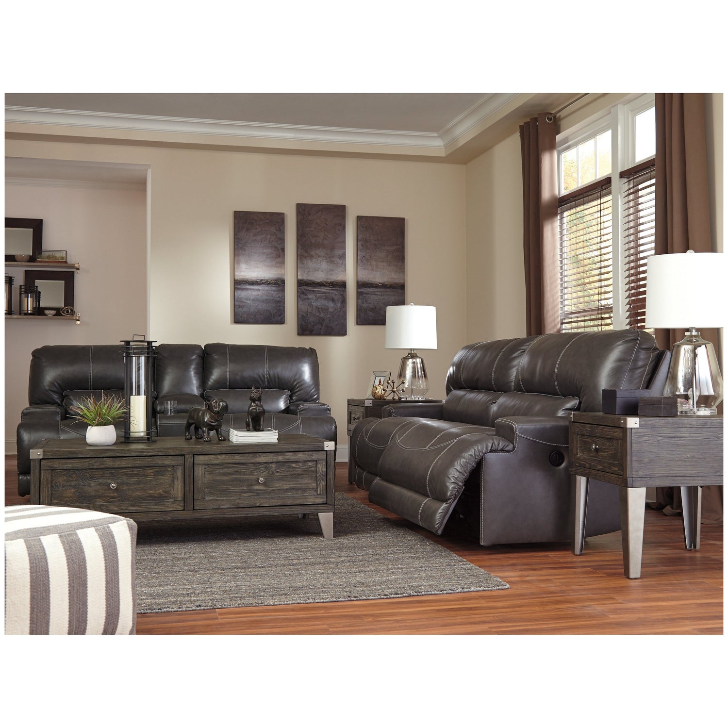 McCaskill Power Reclining Loveseat with Console Ash-U6090096