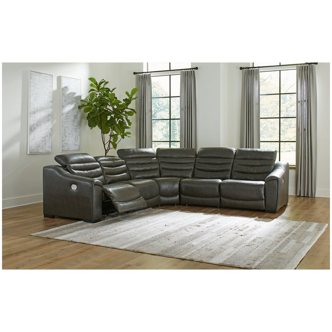 Center Line 5-Piece Power Reclining Sectional Ash-U63404S3