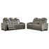 The Man-Den Power Reclining Sofa and Loveseat Ash-U85305U1