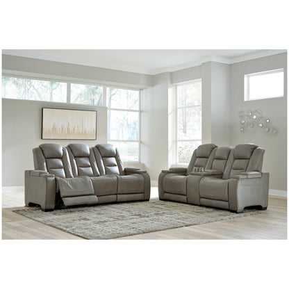 The Man-Den Power Reclining Sofa and Loveseat Ash-U85305U1