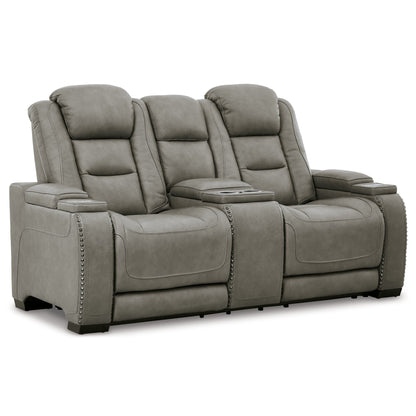 The Man-Den Power Reclining Sofa and Loveseat with Power Recliner Ash-U85305U2