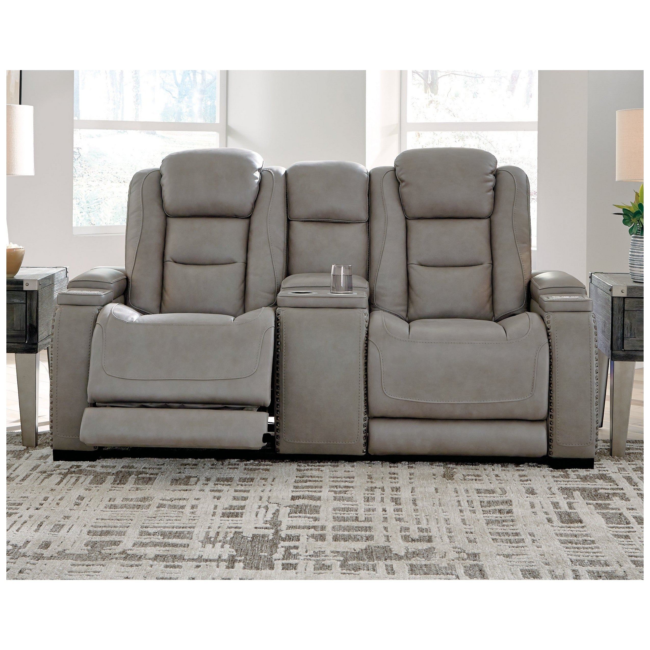 The Man-Den Power Reclining Sofa and Loveseat Ash-U85305U1