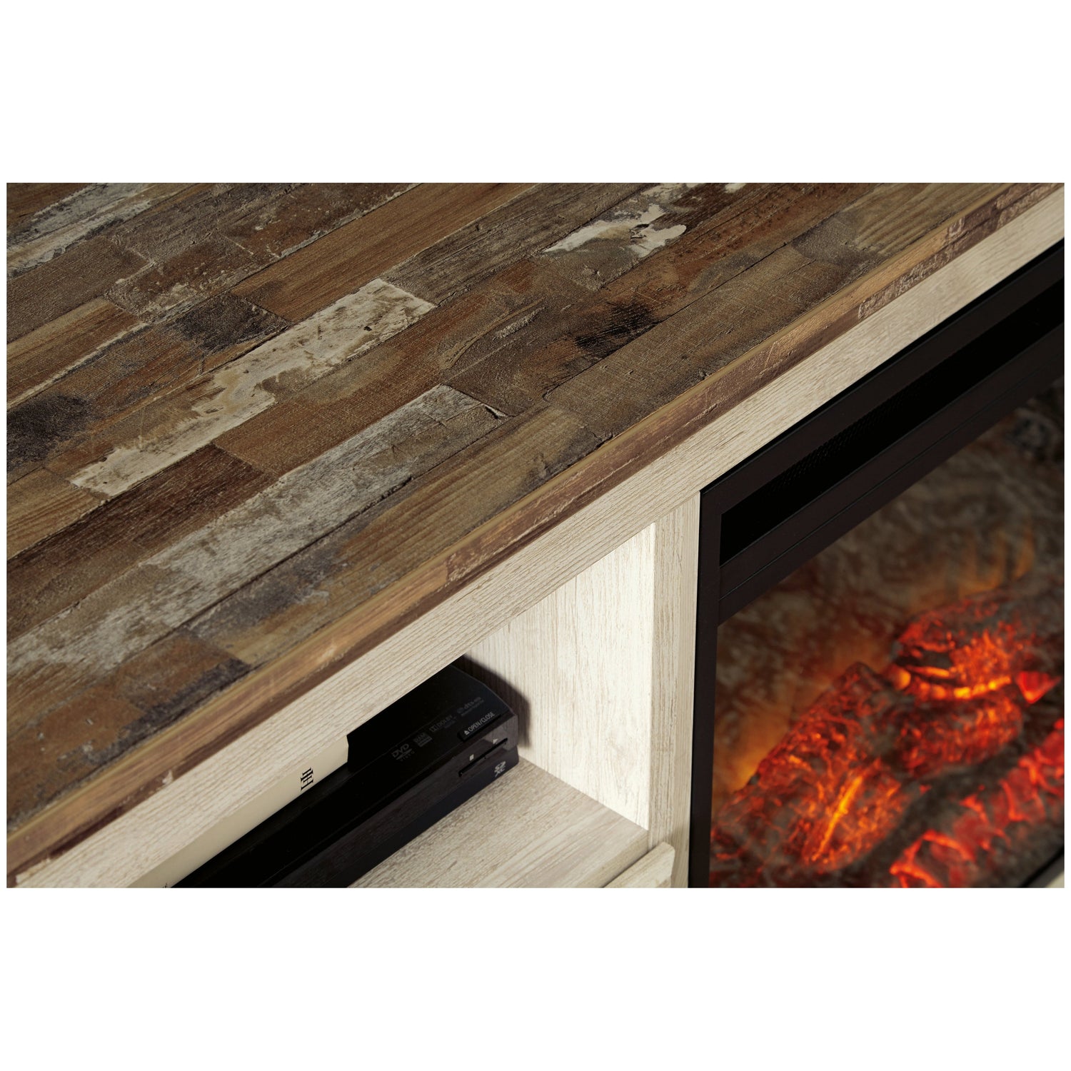 Willowton 64&quot; TV Stand with Electric Fireplace Ash-W267W8