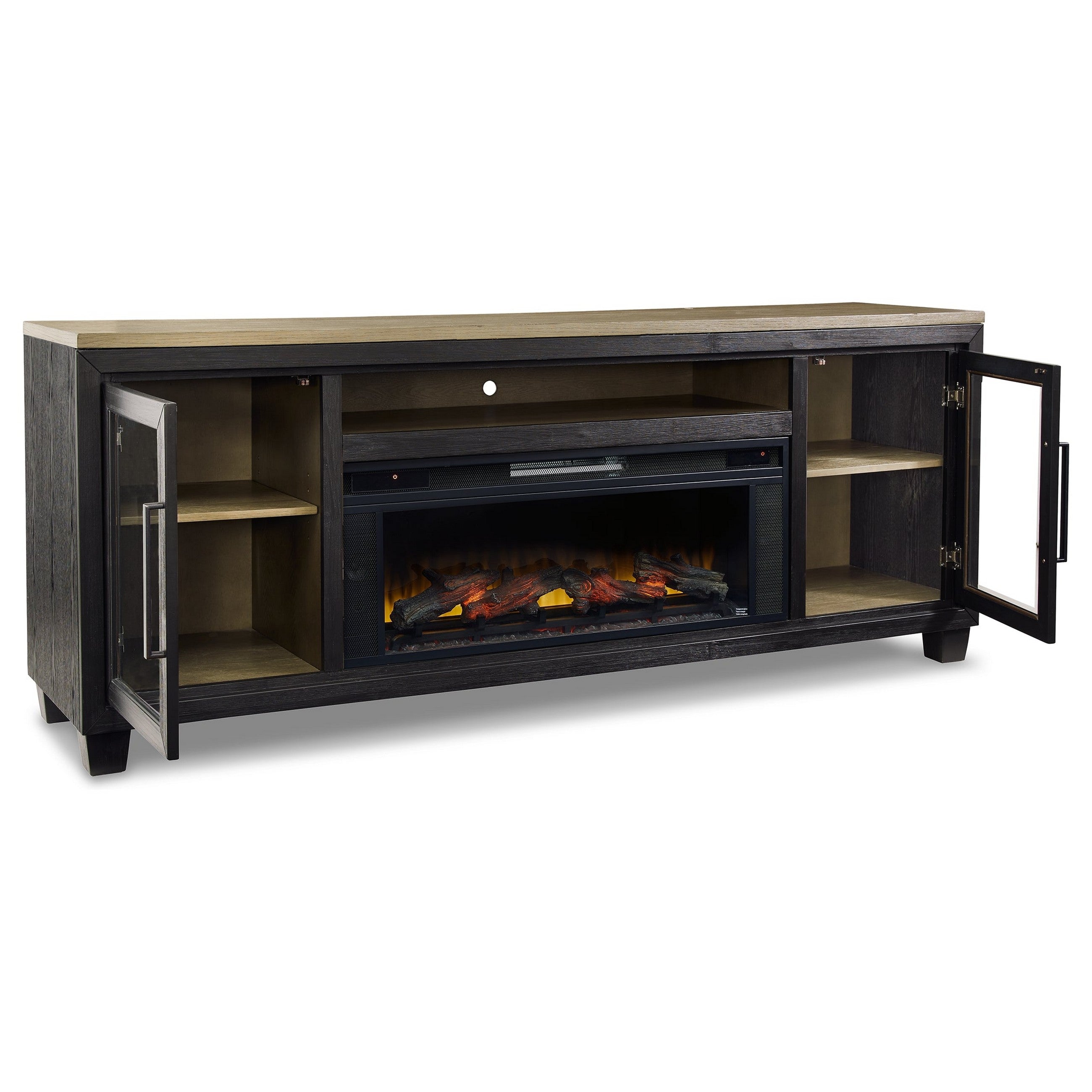 Foyland 83&quot; TV Stand with Electric Fireplace Ash-W989W1