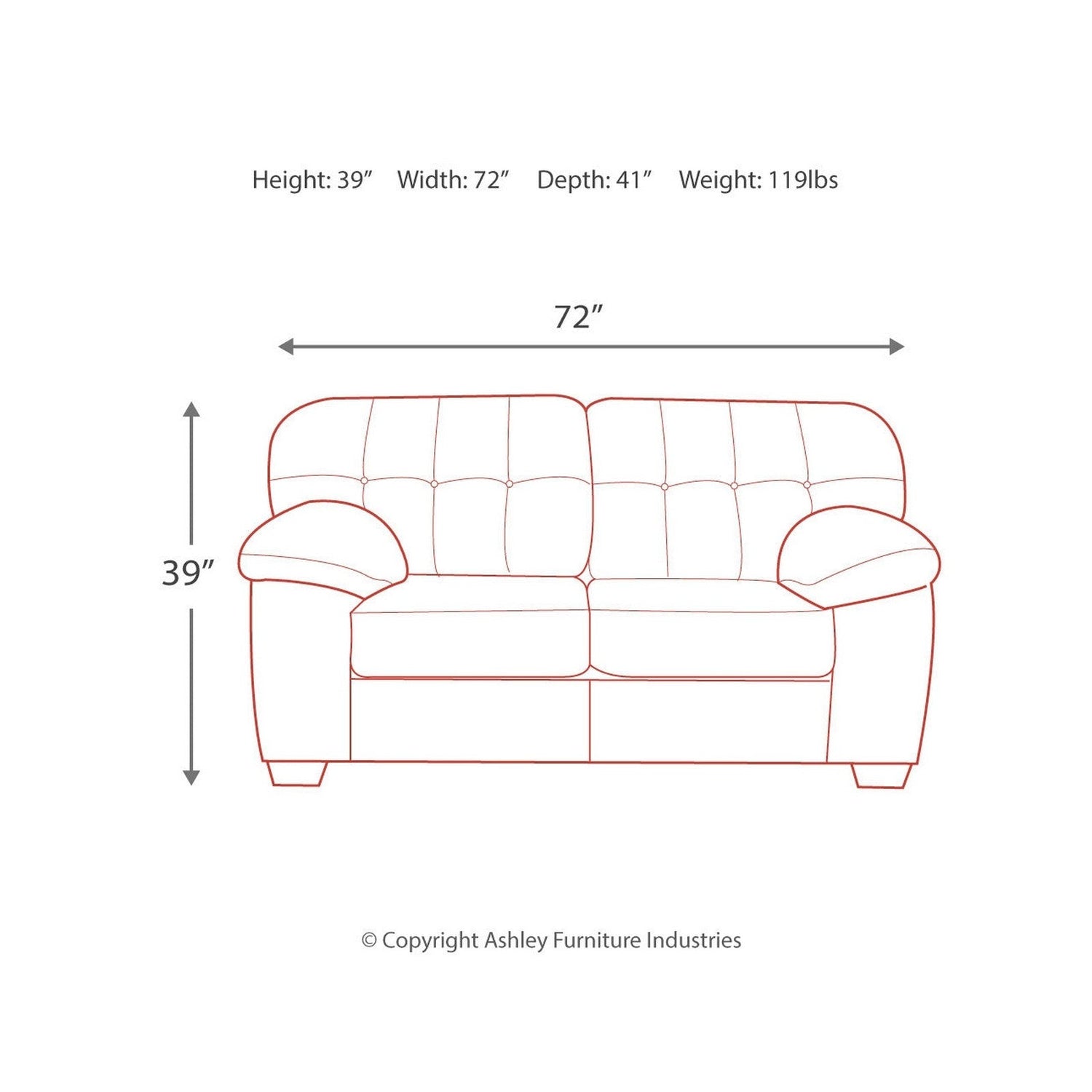 Accrington Loveseat - Ash-7050935 - Underkut