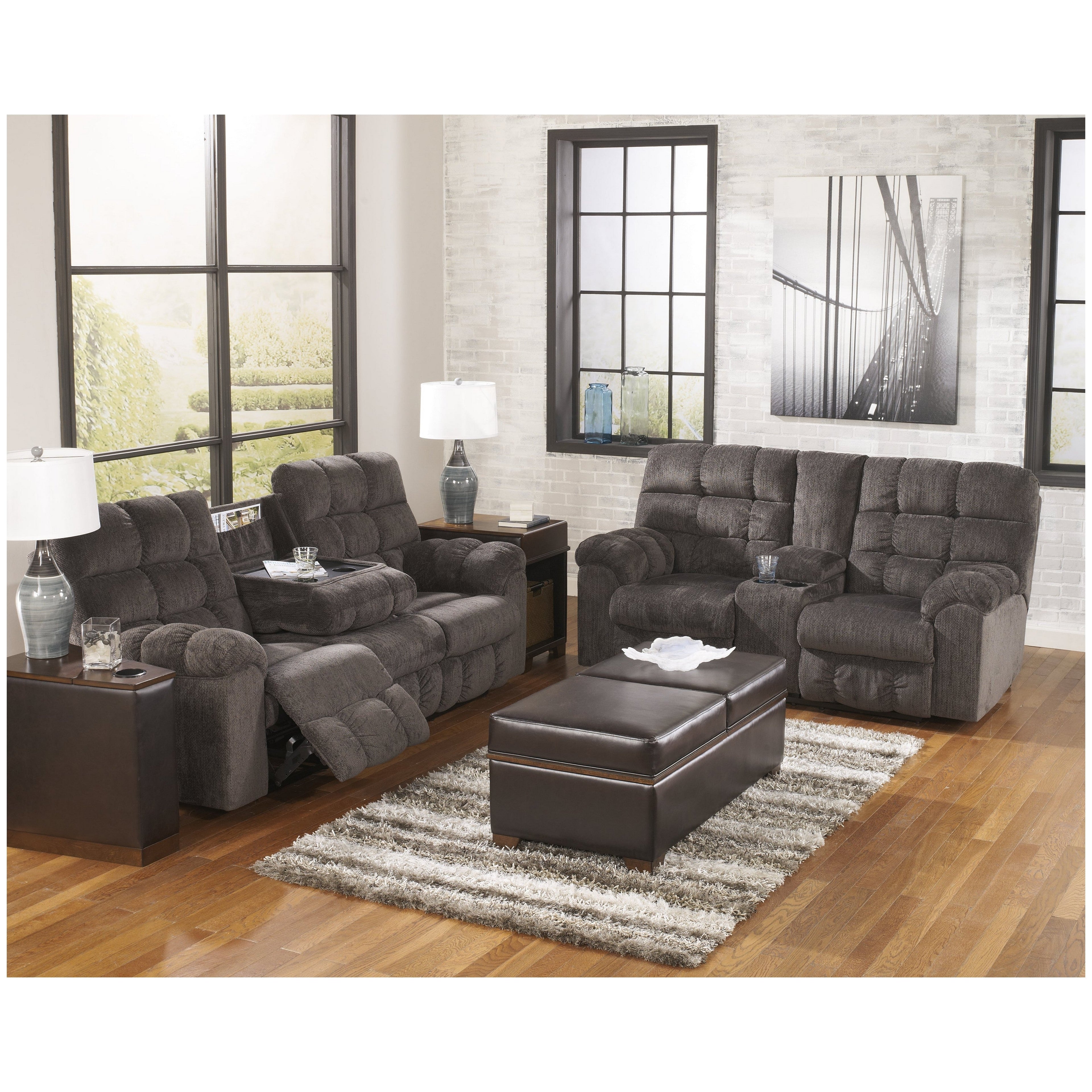 Acieona Reclining Sofa with Loveseat - Ash-58300U2 - Underkut