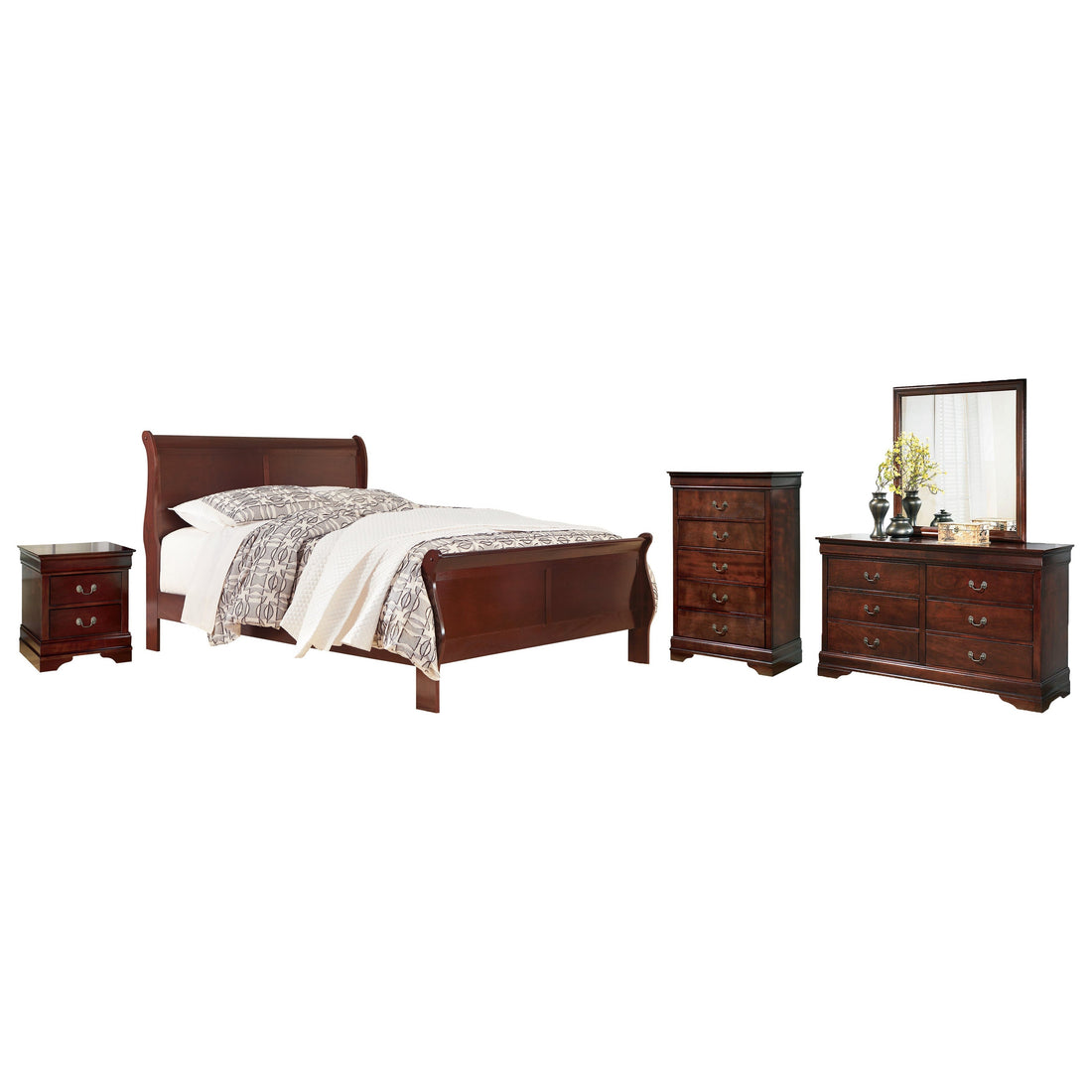 Alisdair King Sleigh Bed, Dresser, Mirror and Nightstand - Ash-B376B13 - Underkut