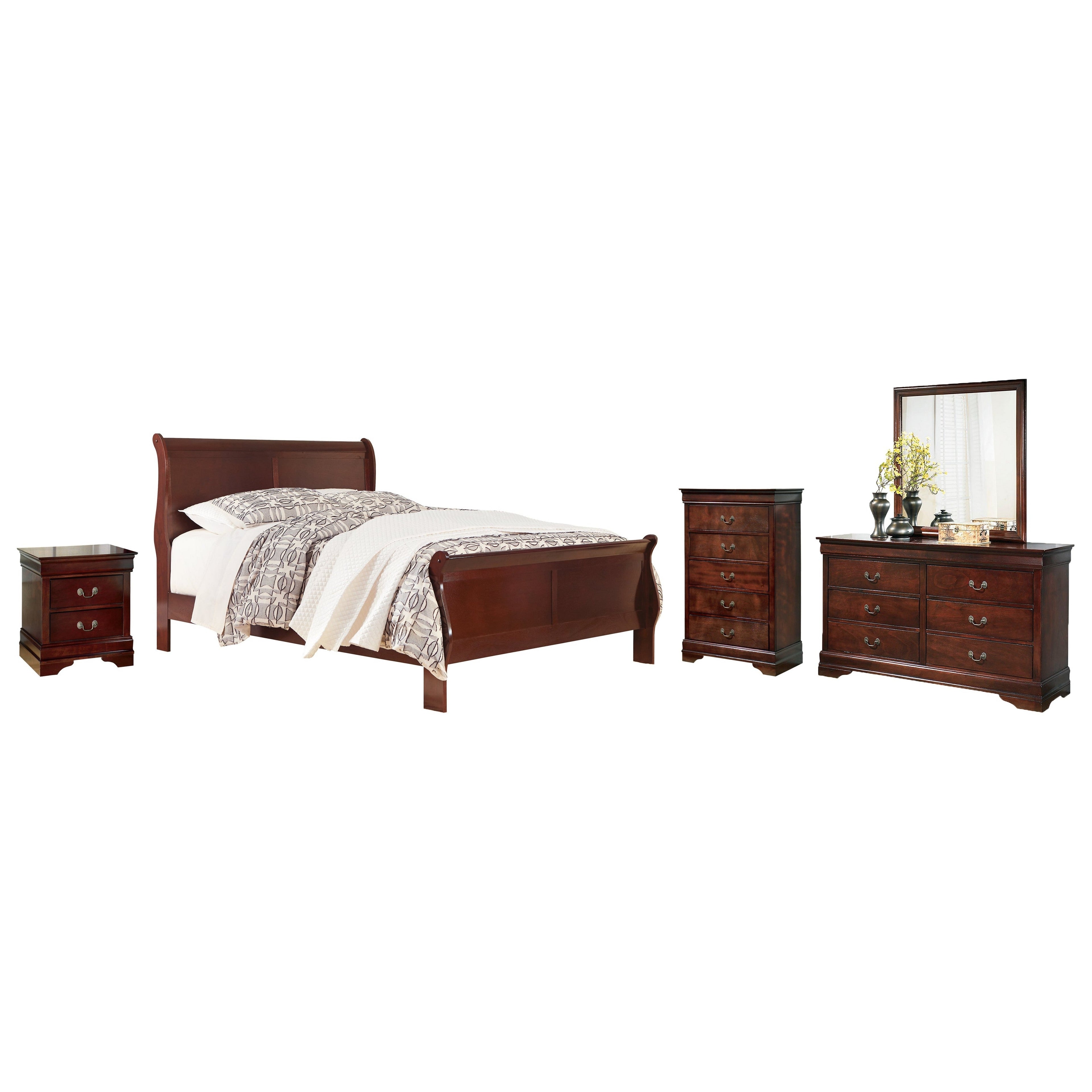 Alisdair Queen Sleigh Bed, Dresser, Mirror, Chest and Nightstand - Ash-B376B12 - Underkut