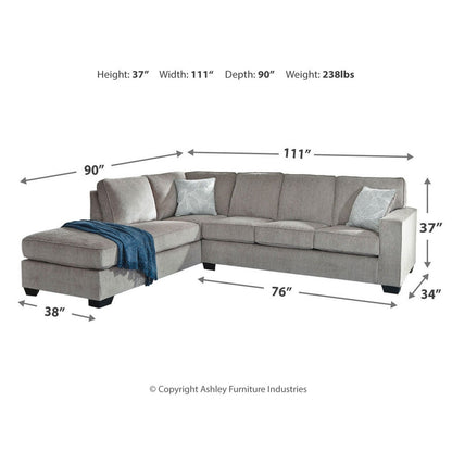 Altari 2-Piece Sectional with Chaise - Ash-87214S1 - Underkut