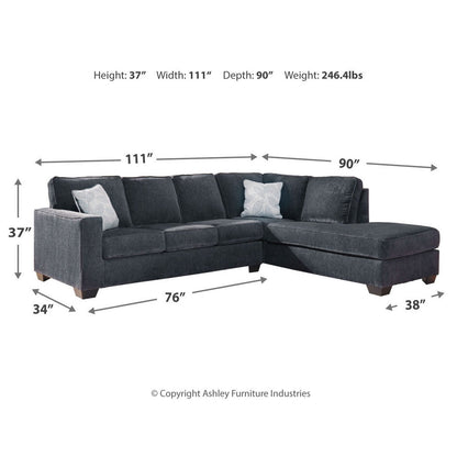 Altari 2-Piece Sleeper Sectional with Chaise - Ash-87213S3 - Underkut