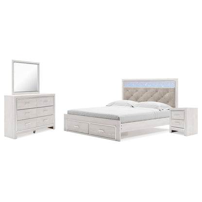 Altyra King Upholstered Panel Storage Bed, Dresser, Mirror and Nightstand - Ash-B2640B32 - Underkut