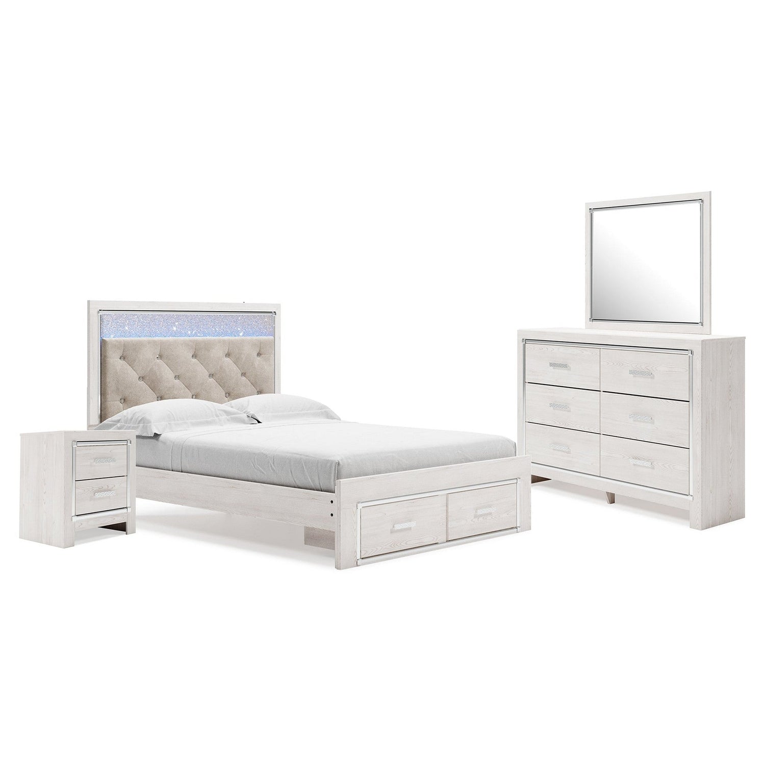 Altyra Queen Panel Storage Bed with Mirrored Dresser and Nightstand - Ash-B2640B31 - Underkut