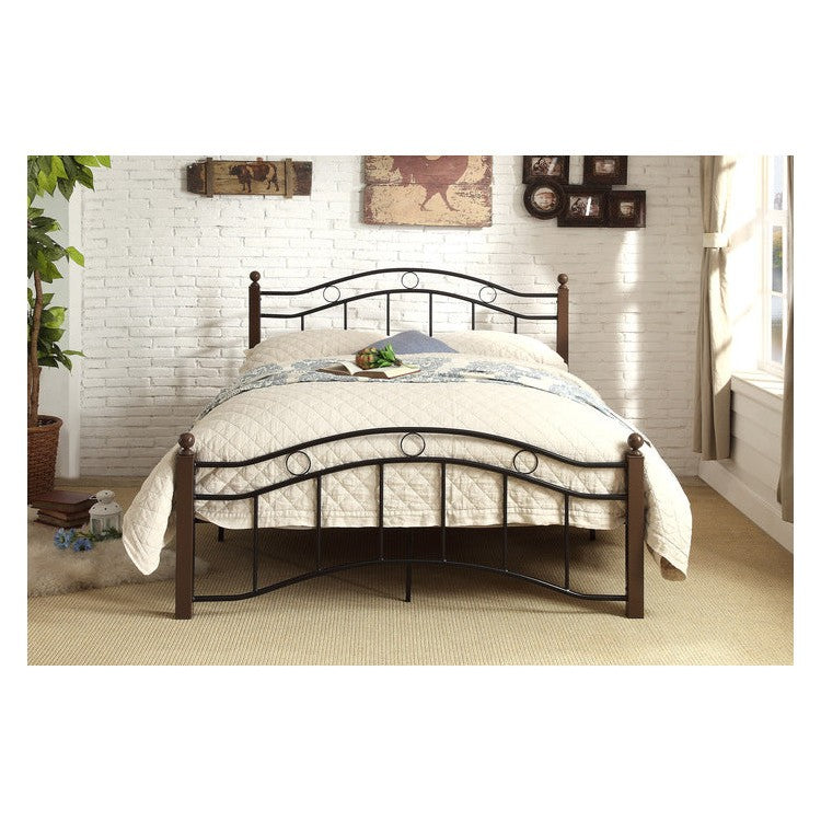 FULL METAL PLATFORM BED, BLACK &amp; BROWN 2020FBK-1