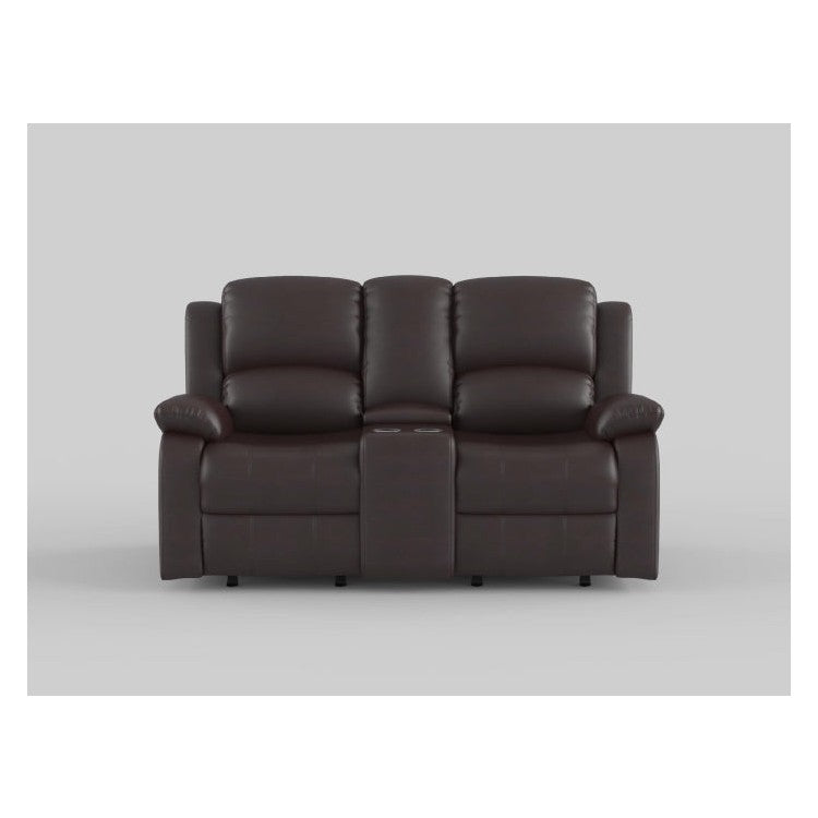 D. GLDR RCLNR LOVE SEAT W/ CONSOLE 9928BLK-2