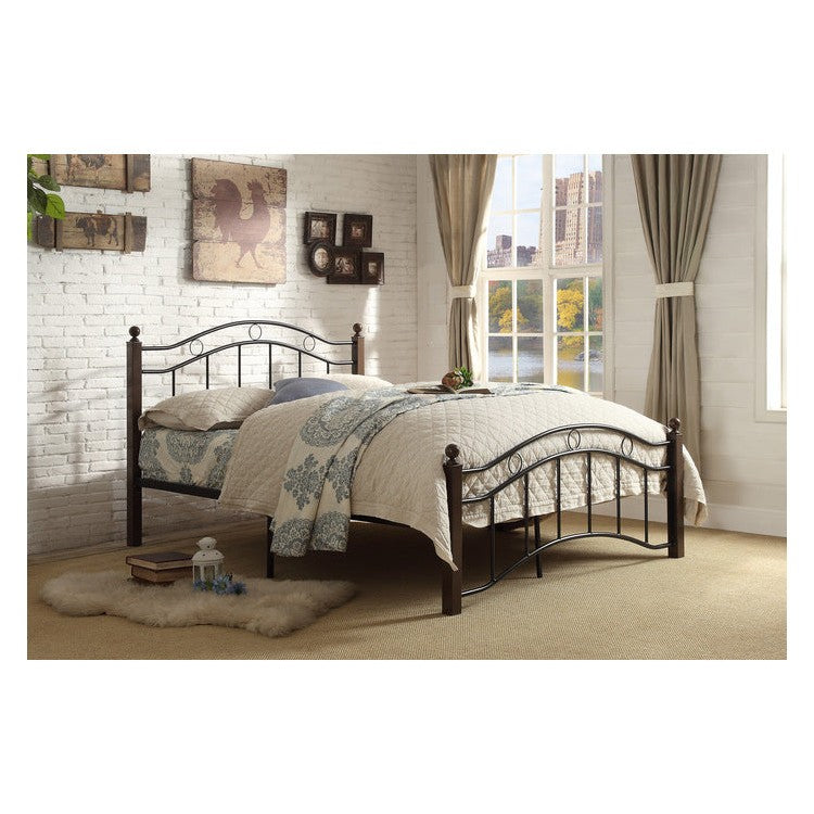 FULL METAL PLATFORM BED, BLACK &amp; BROWN 2020FBK-1