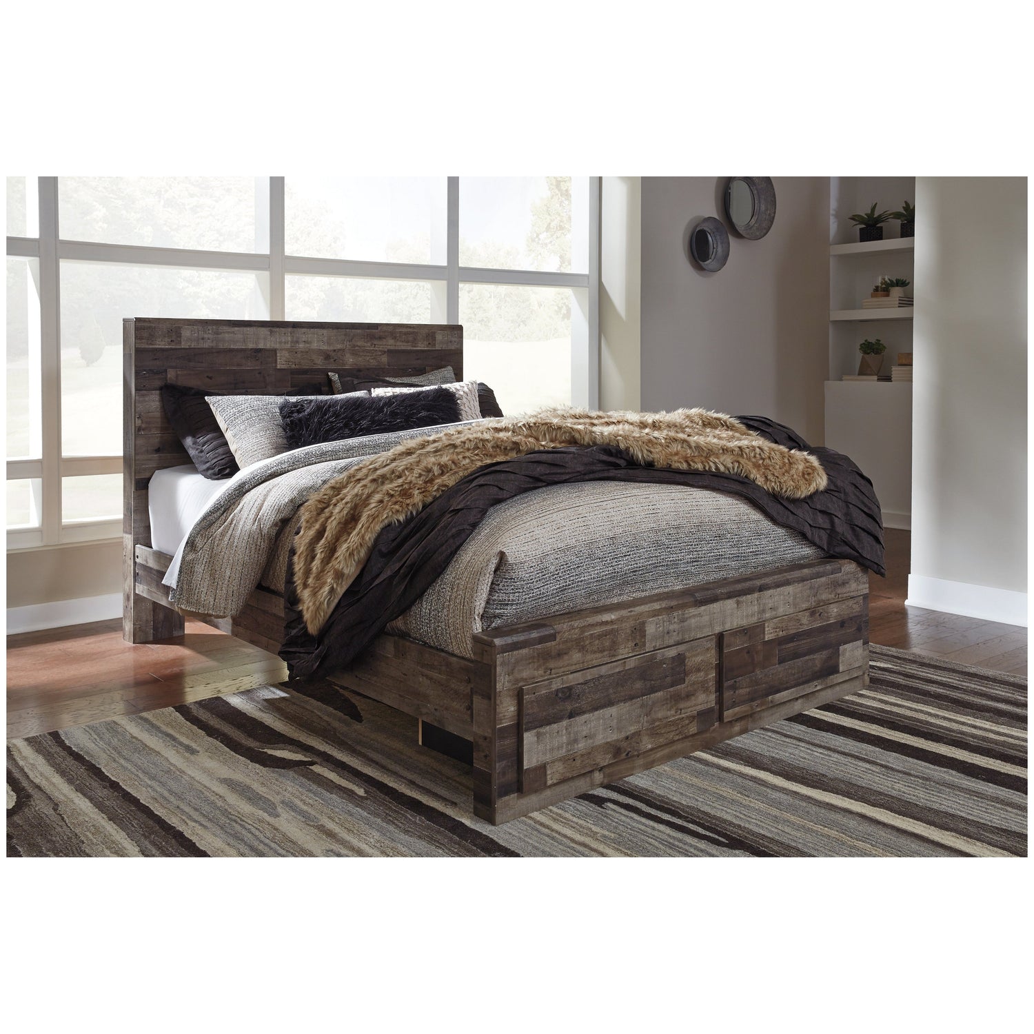 Derekson Panel Bed with 2 Storage Drawers