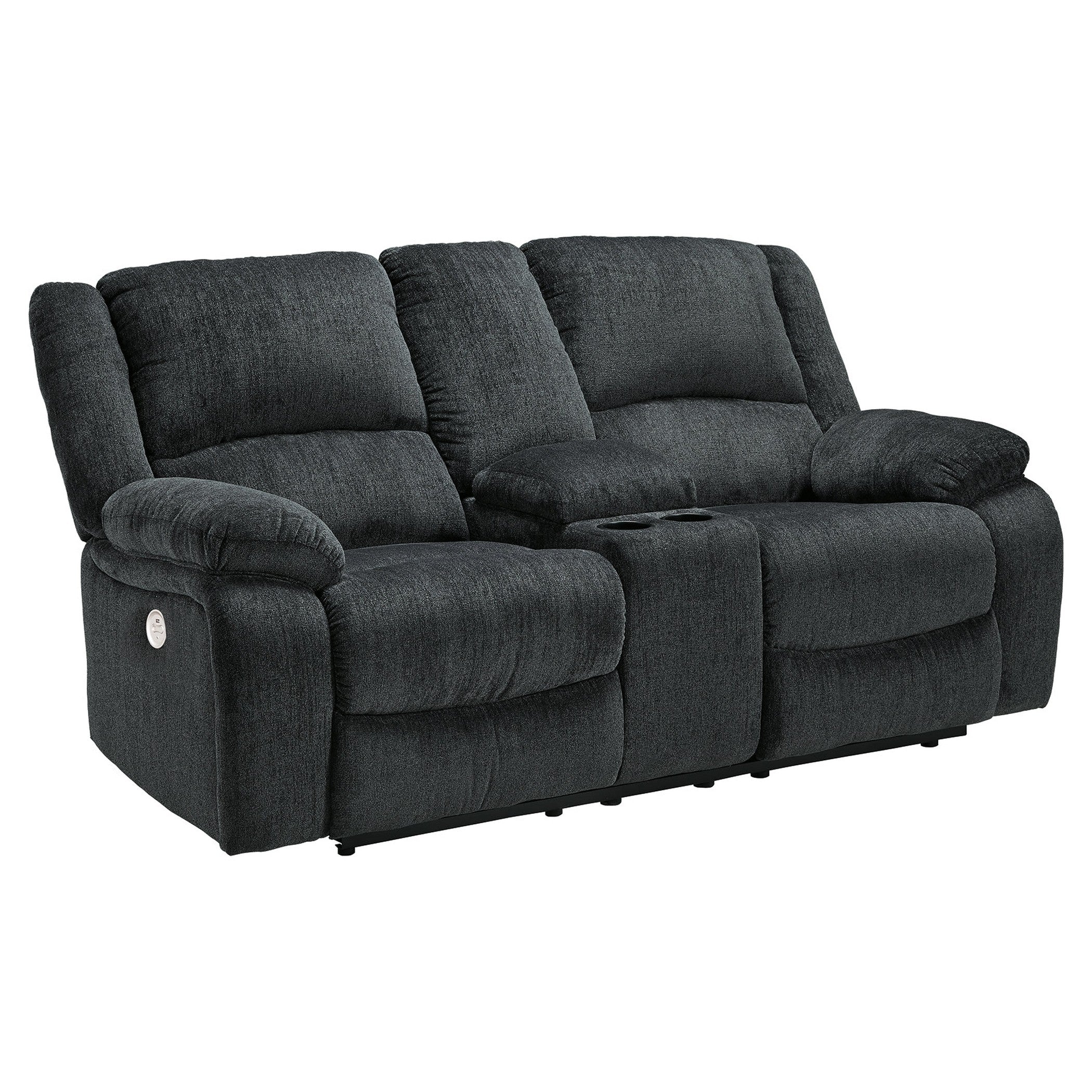 Draycoll Power Reclining Loveseat with Console Ash-7650496