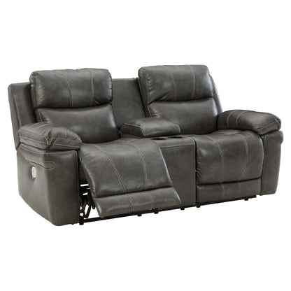 Edmar Power Reclining Loveseat with Console Ash-U6480618