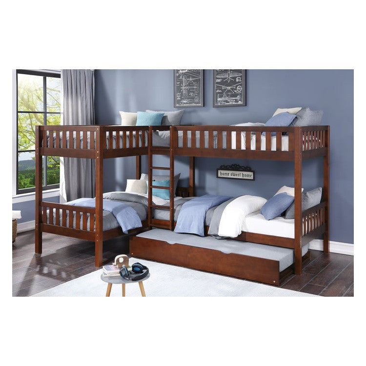(4) Corner Bunk Bed with Twin Trundle B2013CNDC-1R*